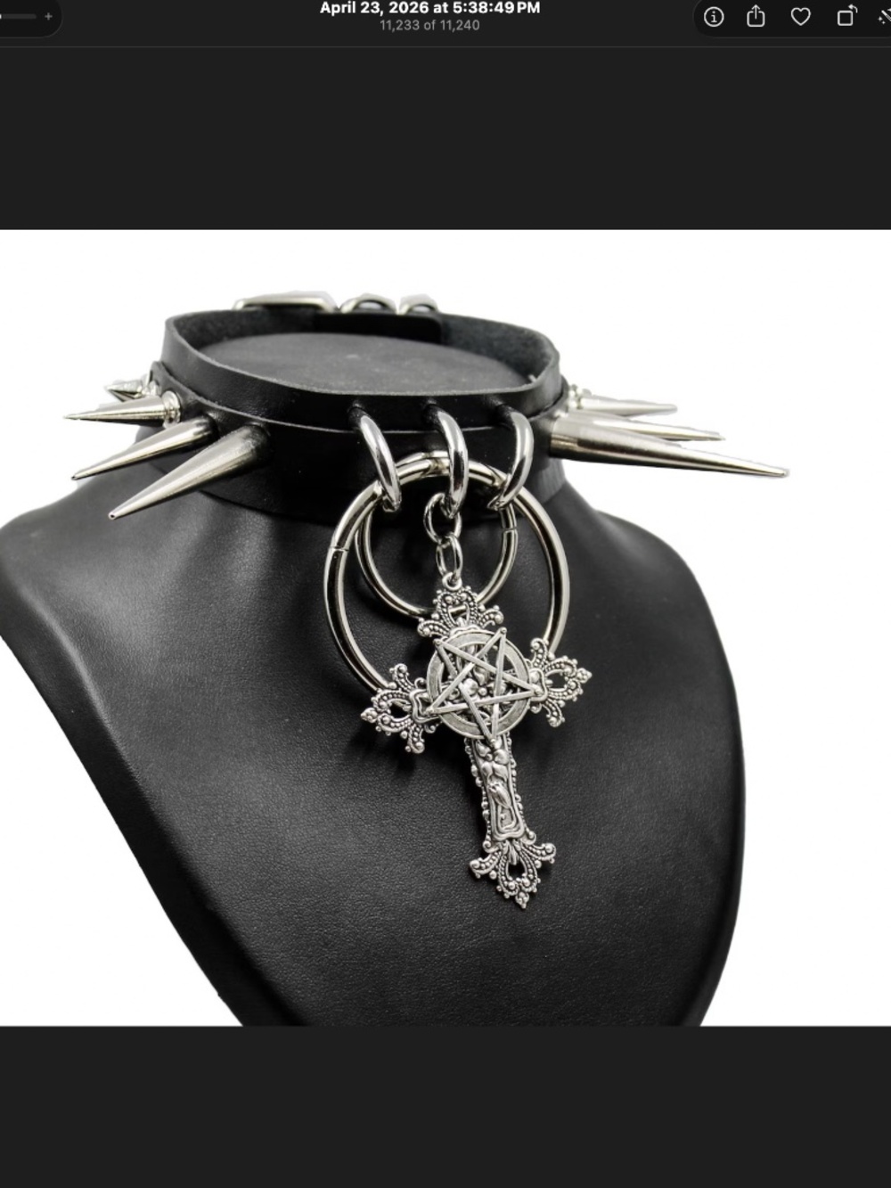 Satanic Pentagram Choker - Gothic Darkwave Punk